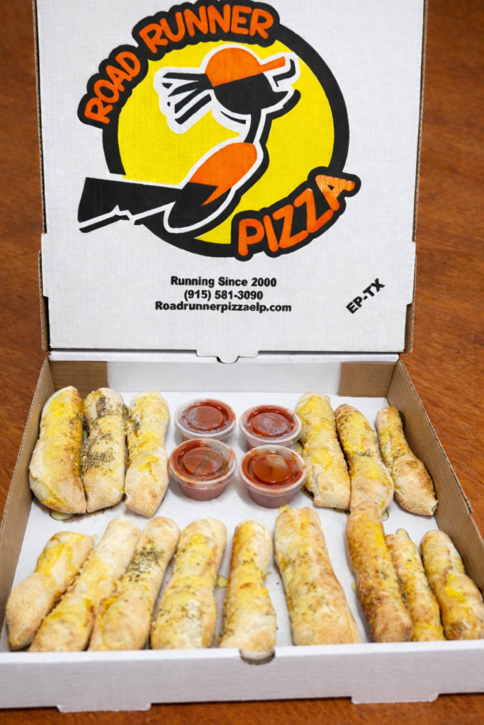 Catering box of breadsticks